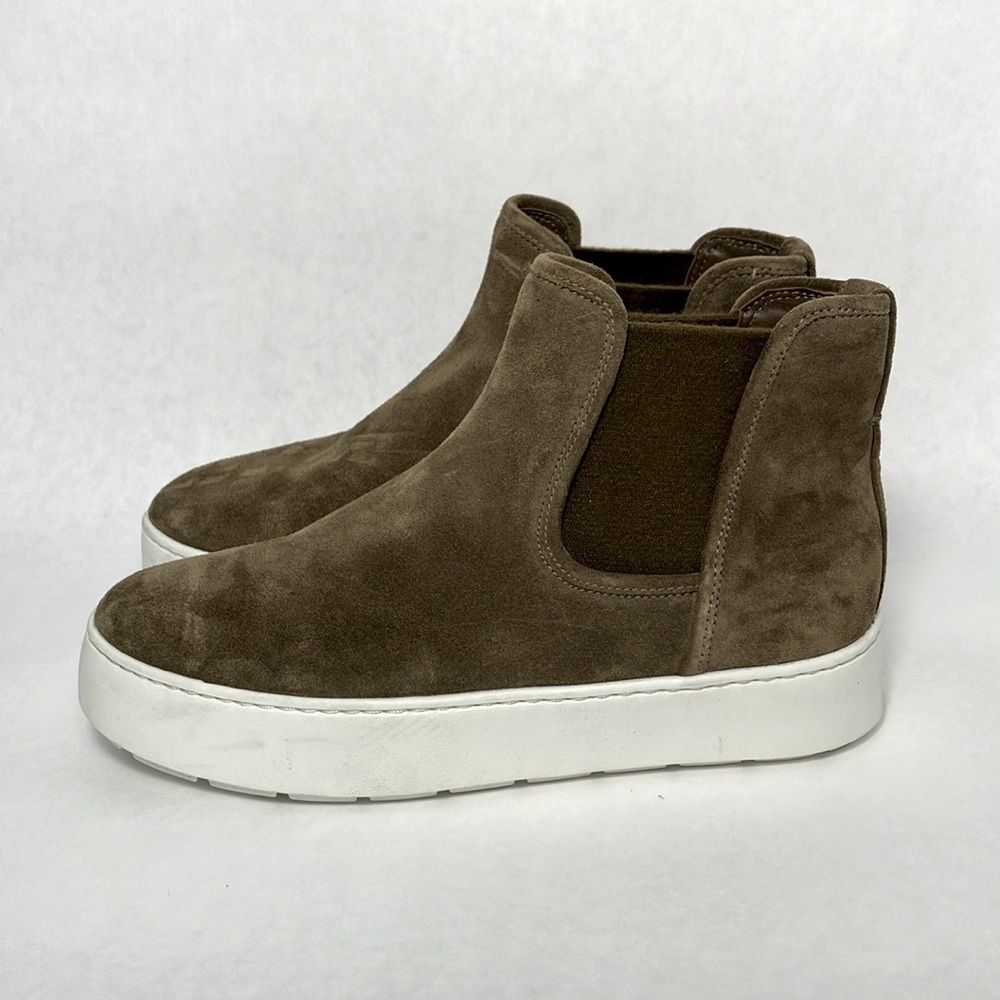 VINCE Warren bootie  Suede High Top Slip-On Sneakers‎ Size 7 lamb brown